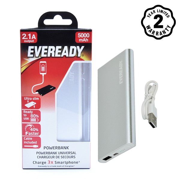 Pin sạc dự phòng Eveready Energizer 5.000mAh (Silver)