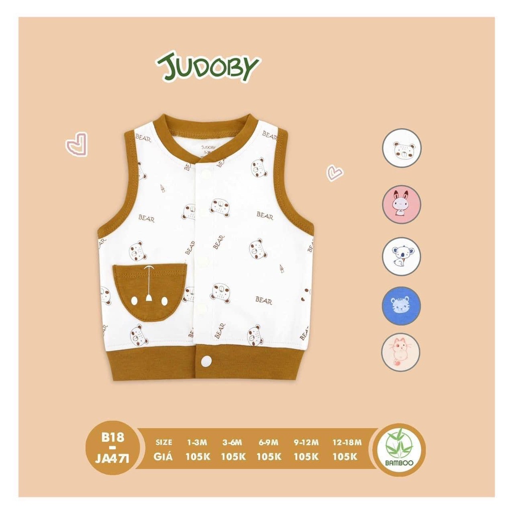 [Chính Hãng] Áo gile cotton họa tiết động vật ngộ nghĩnh trẻ em B18-JA471 Judoby