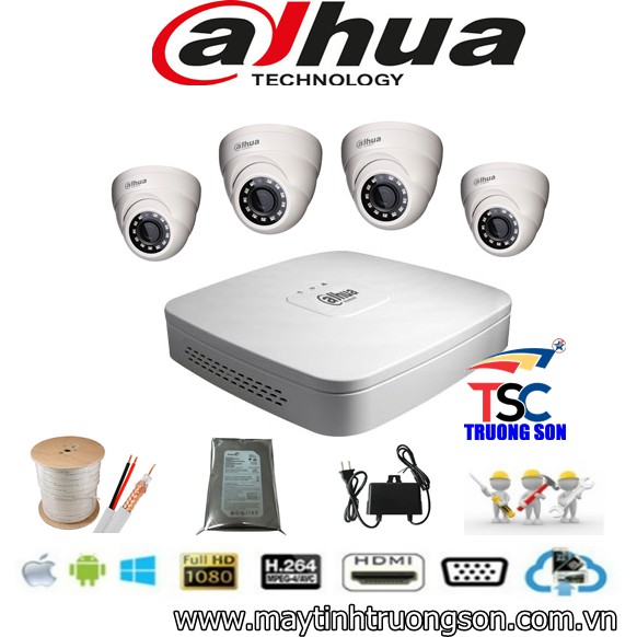 Bộ 4 mắt camera dahua 2.0 (5104hs)