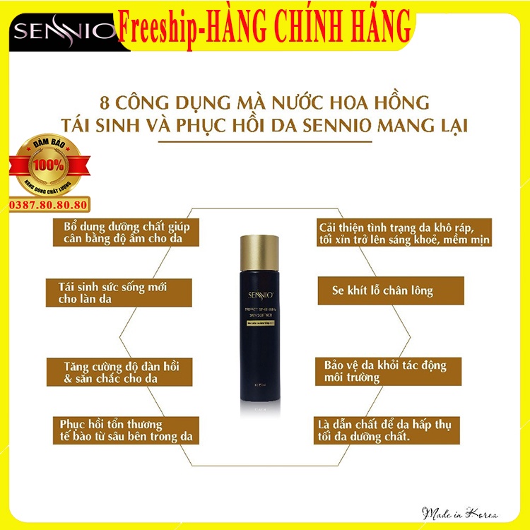 Nước hoa hồng se khít lỗ chân lông trắng da/ Nước hoa hồng sennio hàn quốc dưỡng ẩm cho da thường, da dầu, da mụn