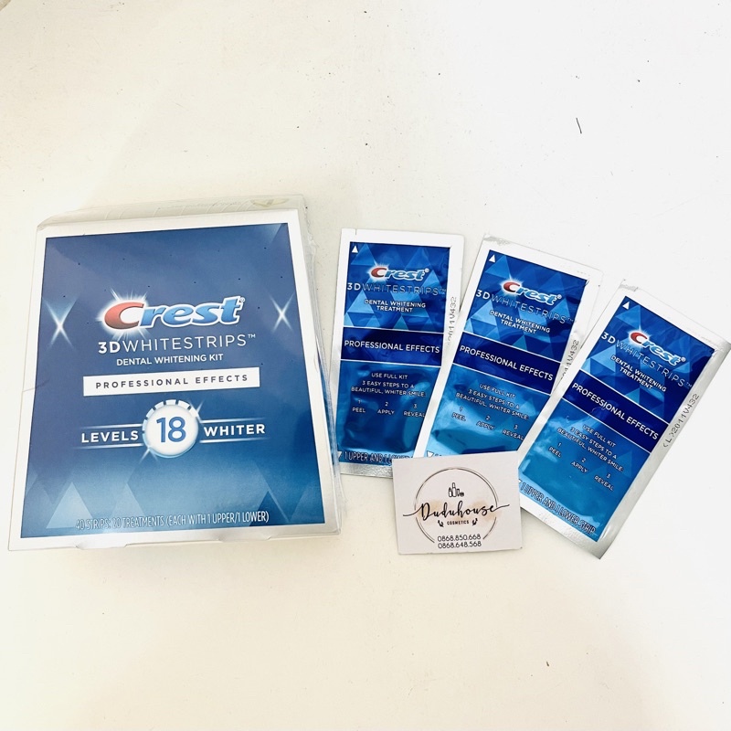 ( LẺ 1 miếng) MIẾNG DÁN TRẮNG RĂNG Crest 3D WHITE Professional Levels 18