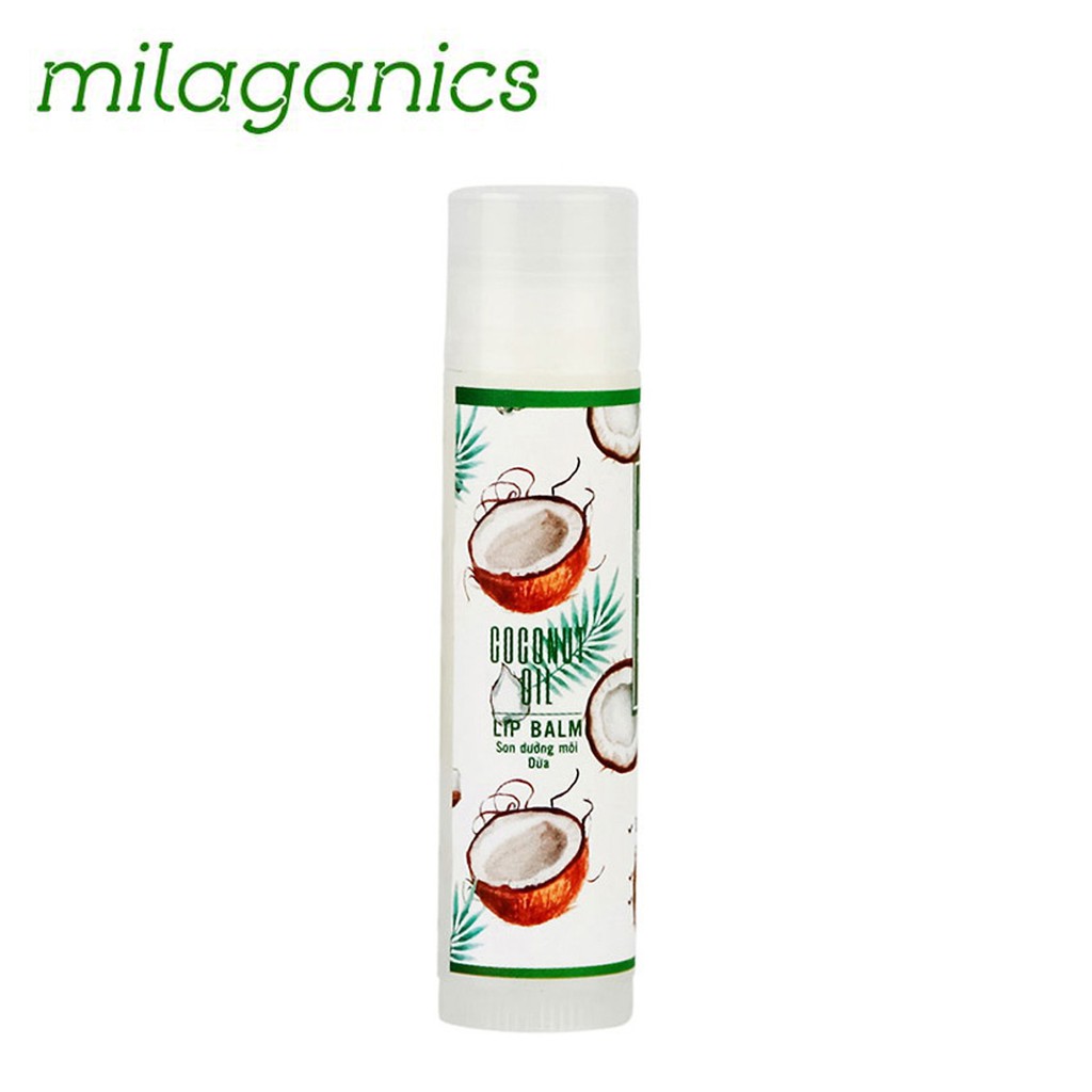 SON DƯỠNG MÔI DỪA DƯỠNG ẨM, GIẢM THÂM MÔI COCONUT LIP BLAM MILAGANICS 4.5 GRAM