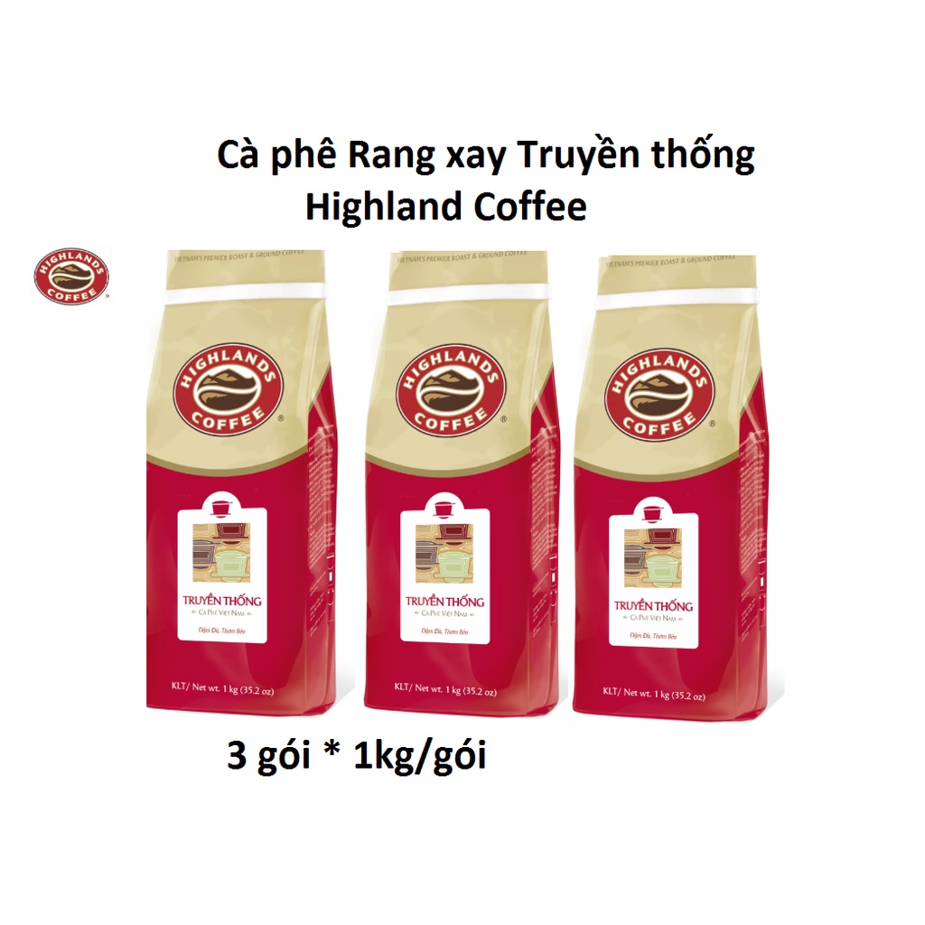 Cà phê bột Truyền thống Highland Coffee 1kg. HSD Tháng 7/2023