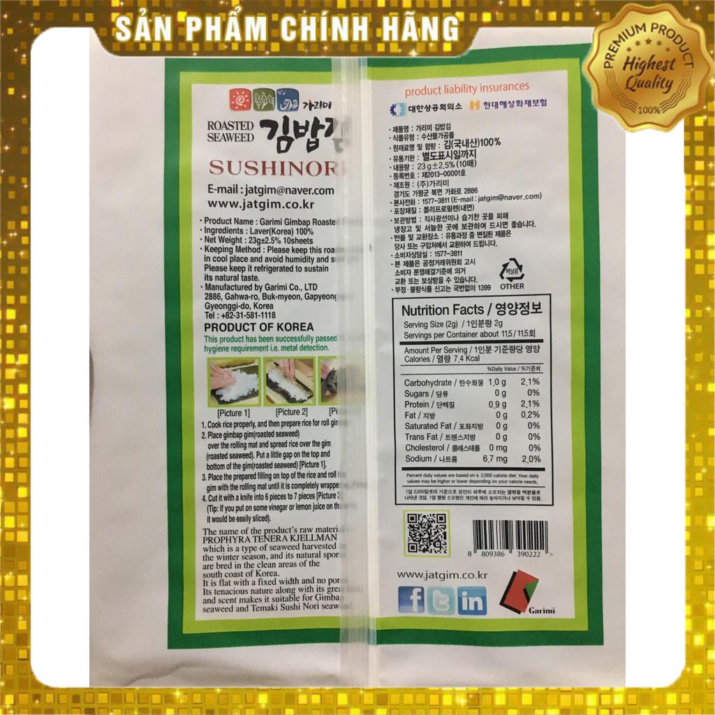 LÁ RONG BIỂN CUỘN CƠM,KIMBAP HÀN QUỐC GÓI 10 LÁ DATE Mới