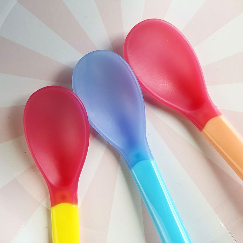 Thìa Silicon Báo Nóng,Muỗng Silicon Mềm Cho Bé Ăn Dặm Giúp Bé Ăn Ngoan , Ngon Miệng G2