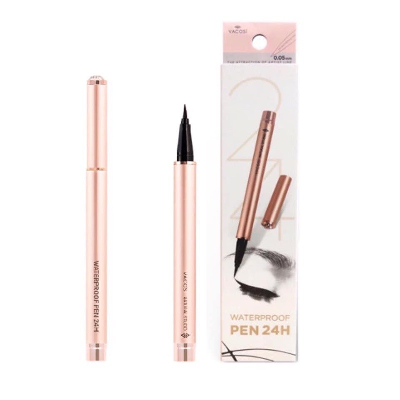 Mẫu mới Kẻ Mắt Nước Lâu Trôi Vacosi 24H Waterproof Pen 2g (Rose Gold) (Rose Gold