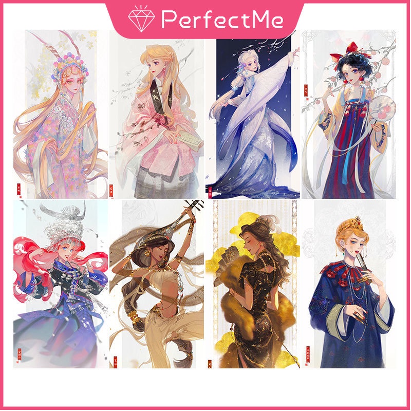 Bộ tranh đính đá 5D tự làm 30x50cm hình công chúa Disney dùng treo tường trang trí phòng khách