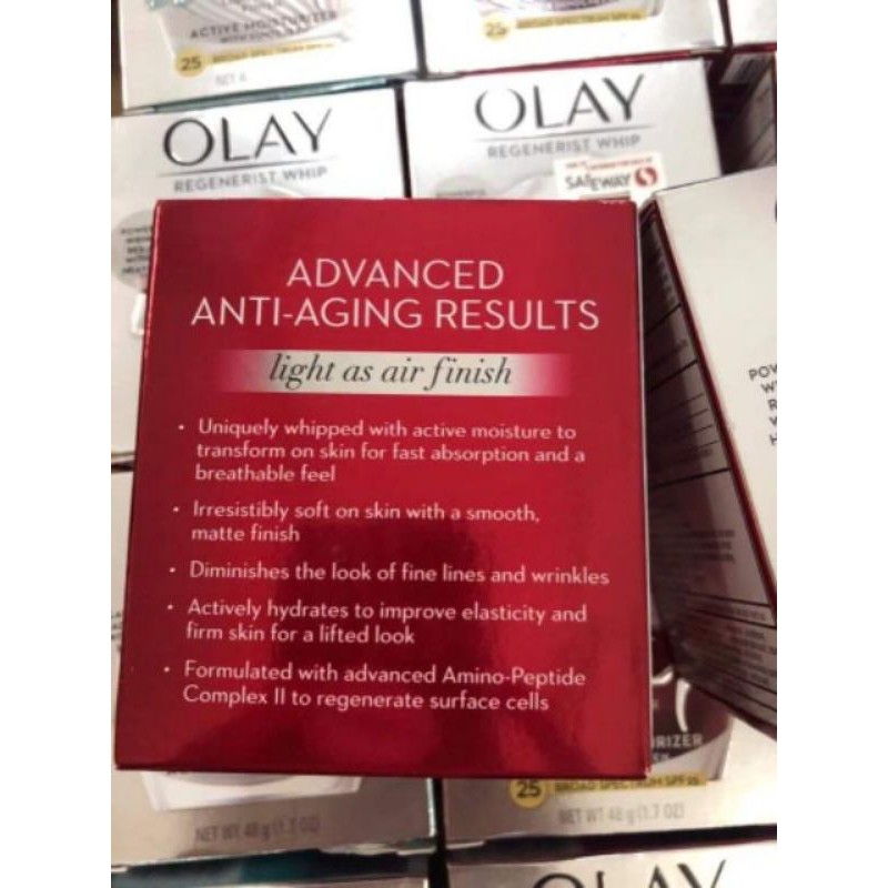 Kem dưỡng chống lão hóa Olay Regenerist Whip SPF25 của Mỹ và không chống nắng