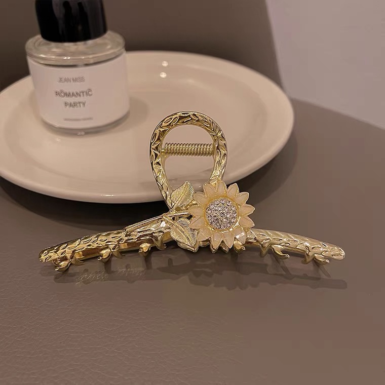 Kẹp Tóc Hình Hoa Hướng Dương Bằng Hợp Kim Cỡ Lớn Phong Cách Hàn Quốc Thời Trang Mùa Hè Cho Nữ