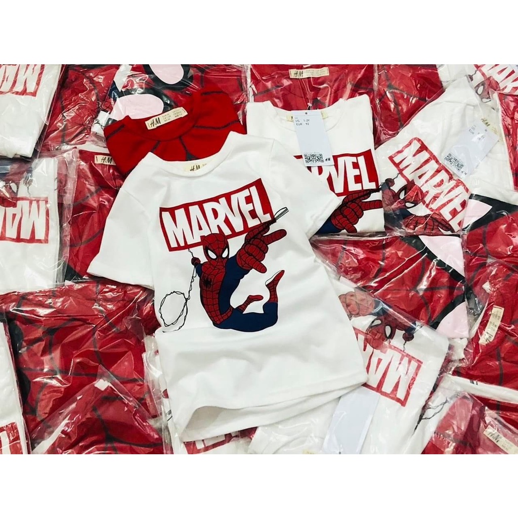 [Mã FAMARAL2 giảm 10K đơn 50K] SET 2 ÁO PHÔNG ĐỎ/TRẮNG MARVEL CHO BT