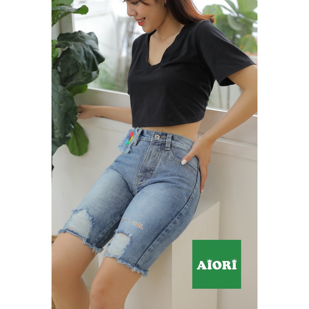 [ SIÊU PHẨM NGỐ JEANS ] Quần Jean Nữ, Quần Jeans Ngố Lửng Rách Túi Nắp, Thoáng Mát, Mềm Mịn, Co Giãn Tốt