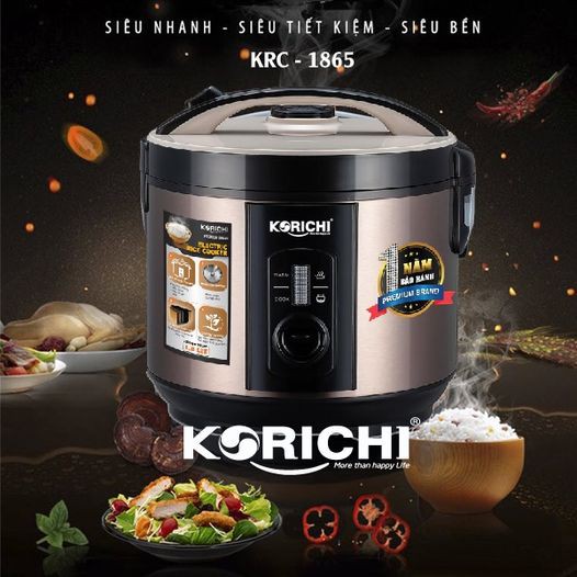 Nồi cơm điện Korichi–1865 lòng dày chống xước, chống dính siêu bền (1.8L)