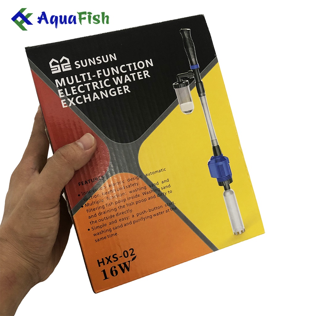 Máy vệ sinh bể cá SUNSUN HXS-02 (lực hút mạnh, có hũ lọc)