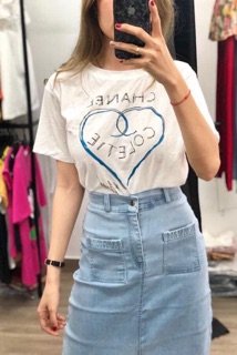Chân váy jean chữ A (ảnh thật chụp sàn)