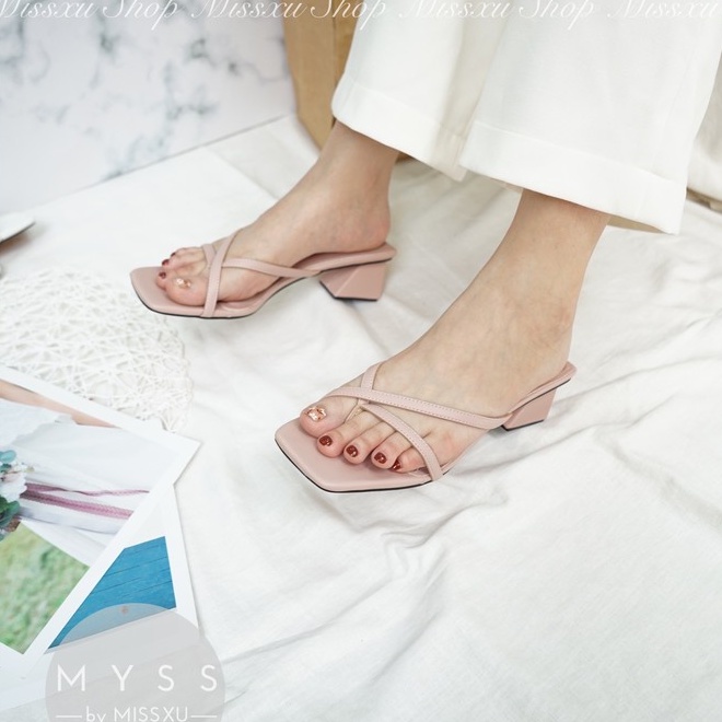Giày guốc nữ xỏ ngón gót vuông 3cm thời trang MYSS - SU64