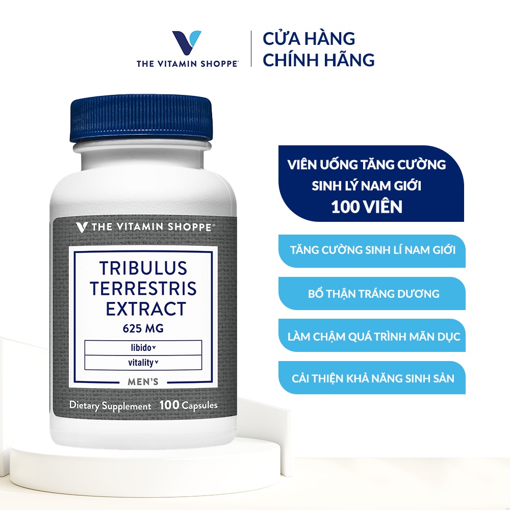 Viên uống tăng cường sinh lý nam giới THE VITAMIN SHOPPE Tribulus Terrestris Extract 100/300 viên