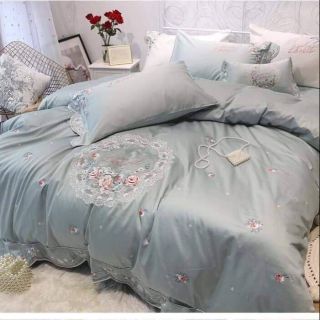 Bộ chăn ga gối Lụa thêu