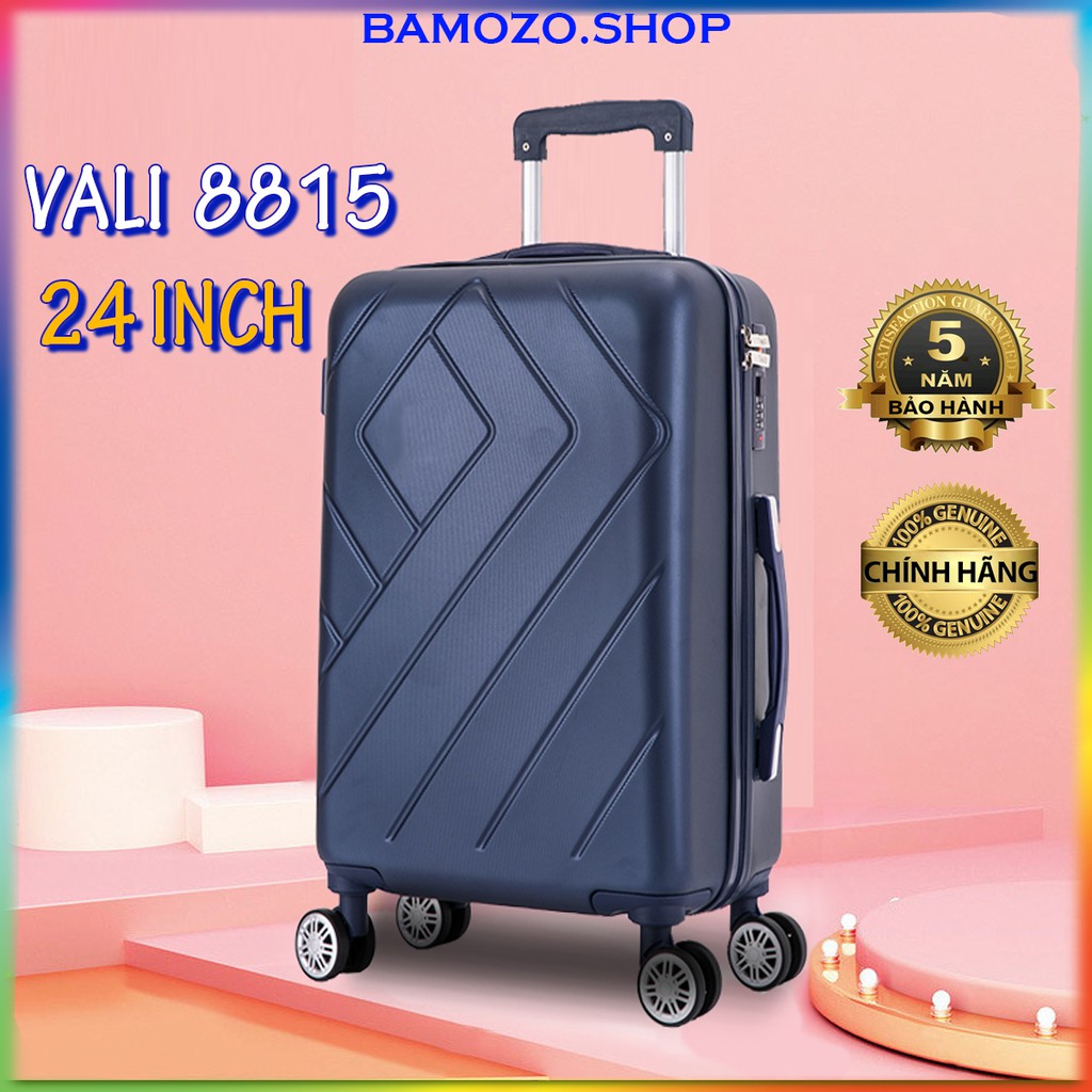 Vali Kéo Du Lịch Size 24 Inch Nhựa Cao Cấp Giá Rẻ Bền Đẹp Chống Va Đập Trầy Xước Bảo Hành 5 Năm Bamozo 8815