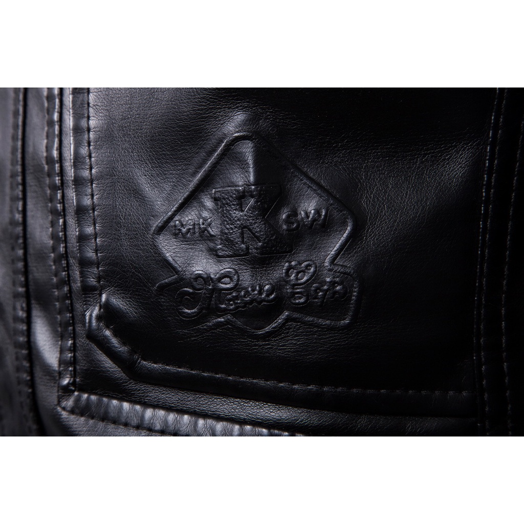 Áo khoác da có nón chất liệu nhung giữ ấm thời trang cho nam