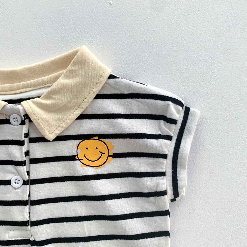 Áo Liền Quần In Hình Mặt Cười Cho Bé