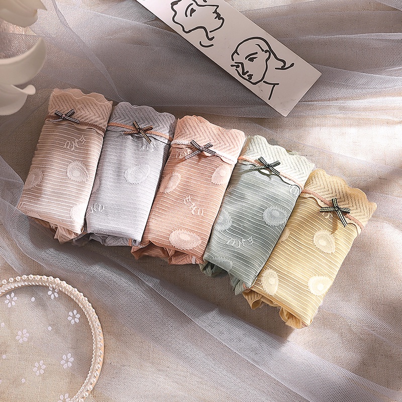 Quần lót AOWEINISI cotton kháng khuẩn phối ren quyến rũ dành cho nữ