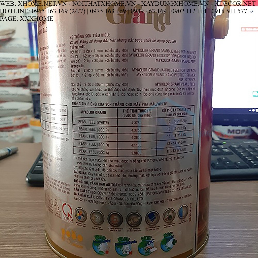 X HOME - Sơn MYKOLOR GRAND PEARL FEEL - SƠN NƯỚC NỘI THẤT BÓNG CAO CẤP💥NHẬN HÀNG TẠI NHÀ MÁY💥Giao hàng toàn quốc