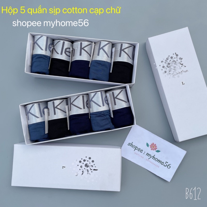 Hộp 5 Quần sịp nam CẠP CHỮ KÈM HỘP