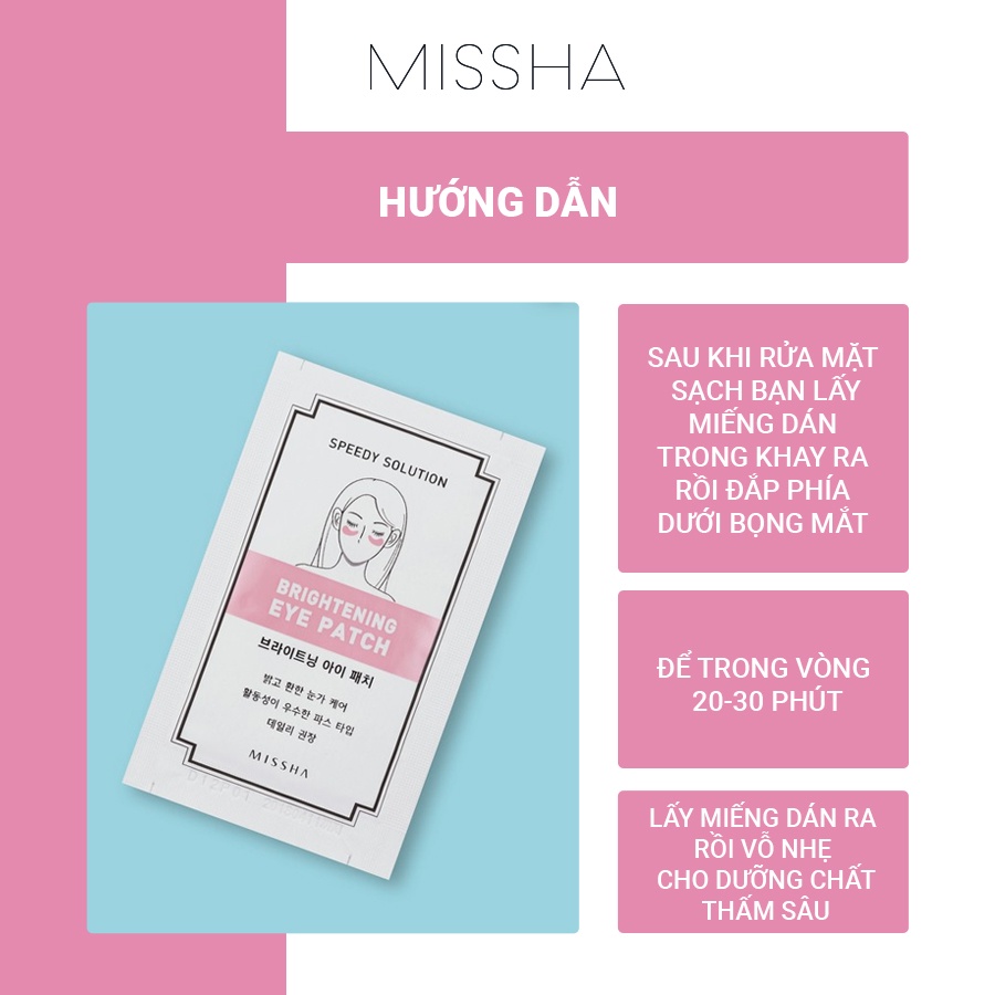 [Mã COSMIS -8% ĐH250k]Mặt nạ dưỡng mắt Speedy Solution Brightening Eye Patch Missha | BigBuy360 - bigbuy360.vn