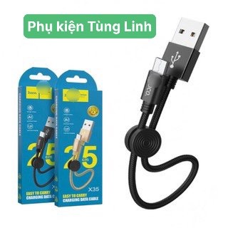 CÁP SẠC NHANH HOCO 25cm DÂY DÙ SIÊU BỀN CHO IP,,MICRO USB,TYPE C