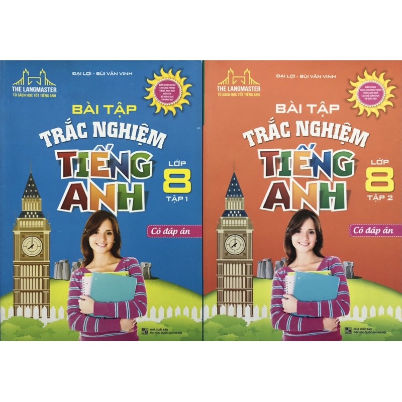 Sách - Bài tập trắc nghiệm tiếng anh lớp 8 (Combo 2 tập)