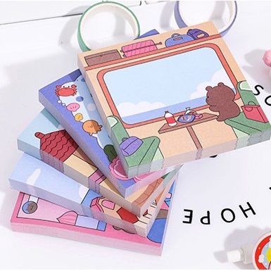 Giấy note cute xấp 100 tờ nhiều mẫu dễ thương TooYoo TY0012