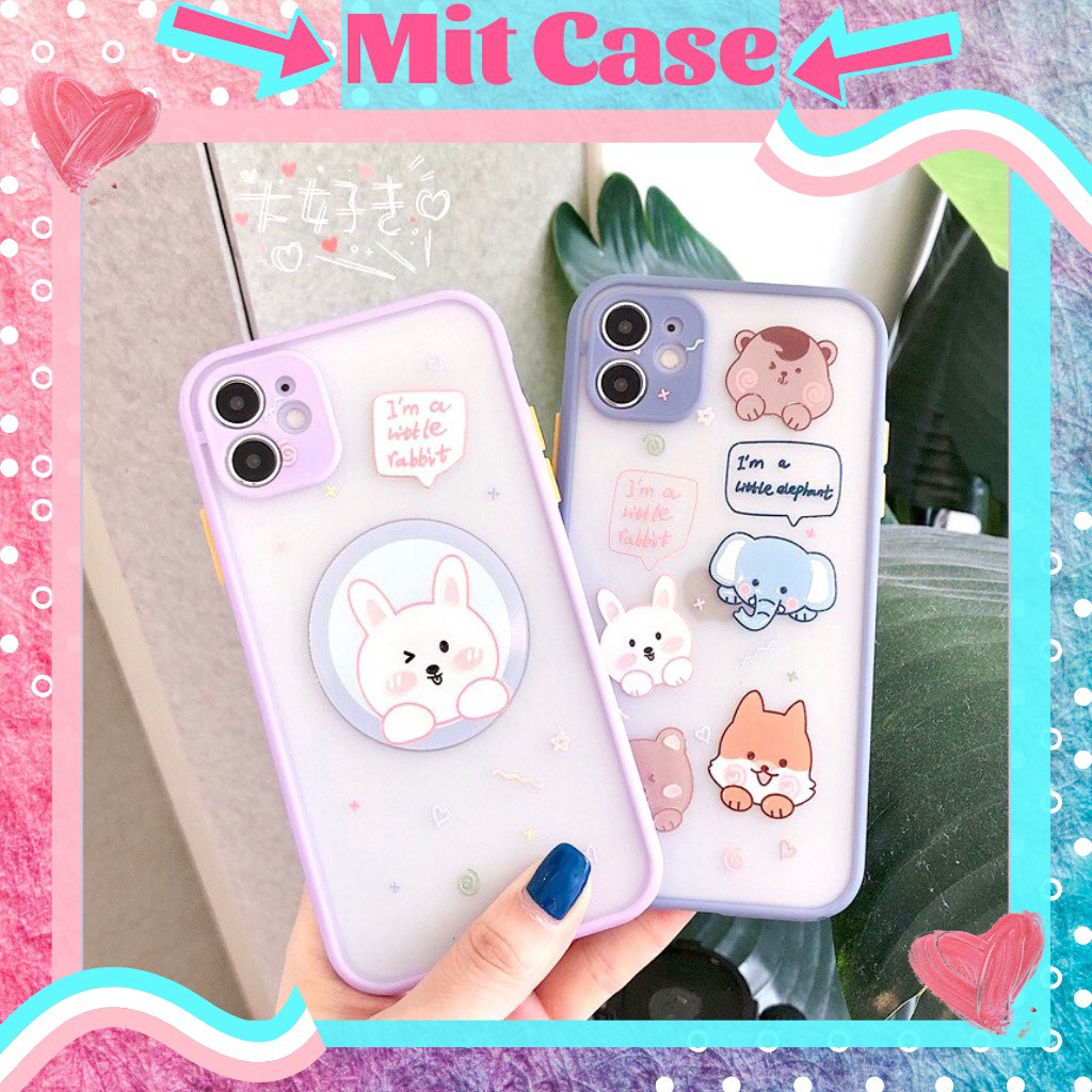 Ốp Lưng Iphone Viền Nhám Bảo Vệ Camera Chống Sốc iPhone Hình Thú Cưng iPhone 6 6Plus 7Plus 8Plus X Xs Max 11Promax