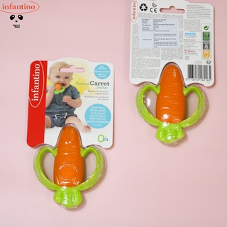 Gặm Nướu Hình Carrot Hoạ Tiết Gai Sần Kèm Silicon Cho Bé - Độ Mềm Vừa Phải Thích Hợp Cho Bé Gặm Nướu