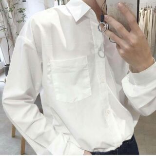 Áo sơ mi trắng UNISEX [ mua 1 tặng 1 ]