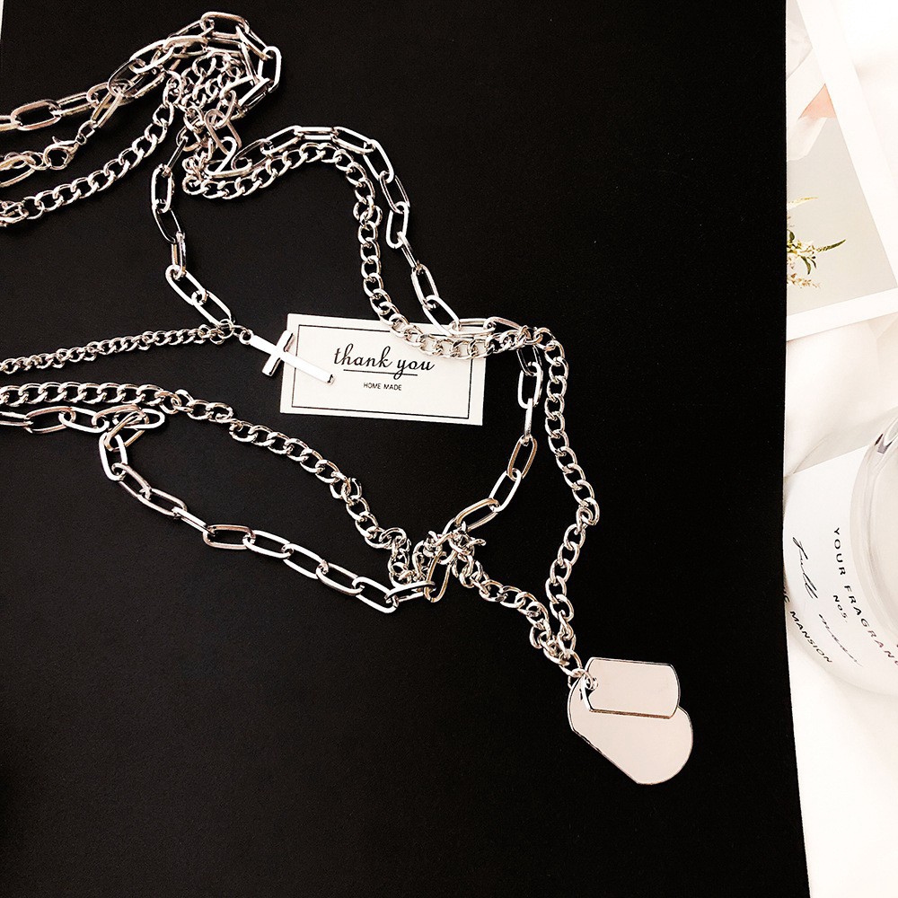 XiaoboACC Dây Chuyền Kim Loại 3 Lớp Thời Trang Phong Cách Hiphop | BigBuy360 - bigbuy360.vn