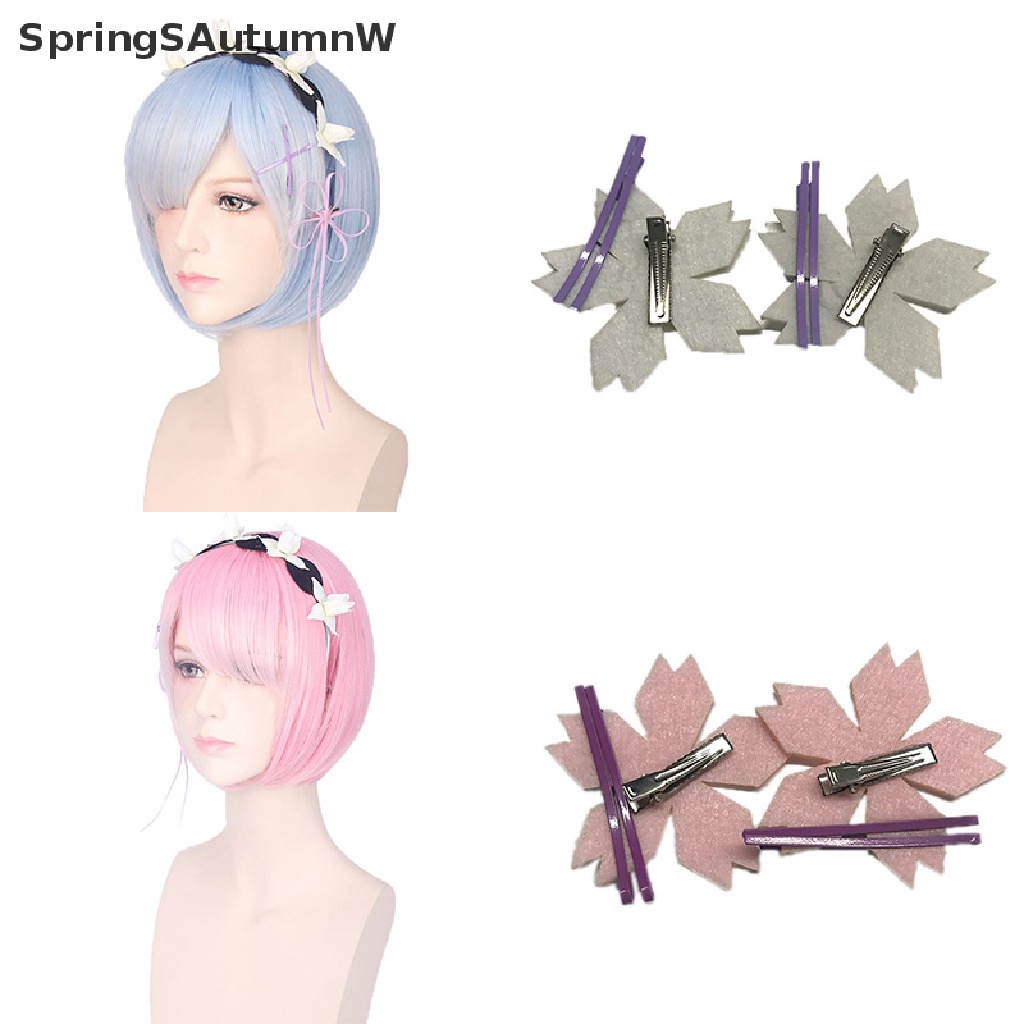 Bộ tóc giả hóa trang Hajimeru Isekai Seikatsu Rem màu xanh dương + hồng hàng mới