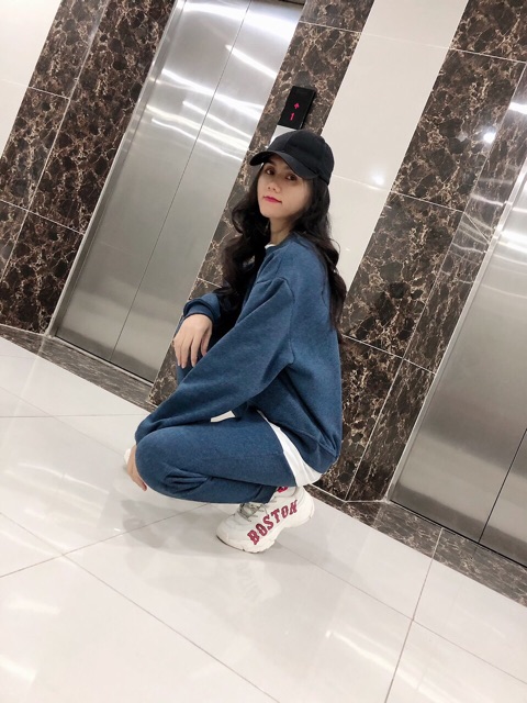 (FREESHIP) Bộ nỉ hoodie nữ phối rách cá tính vải thun cực đẹp | BigBuy360 - bigbuy360.vn
