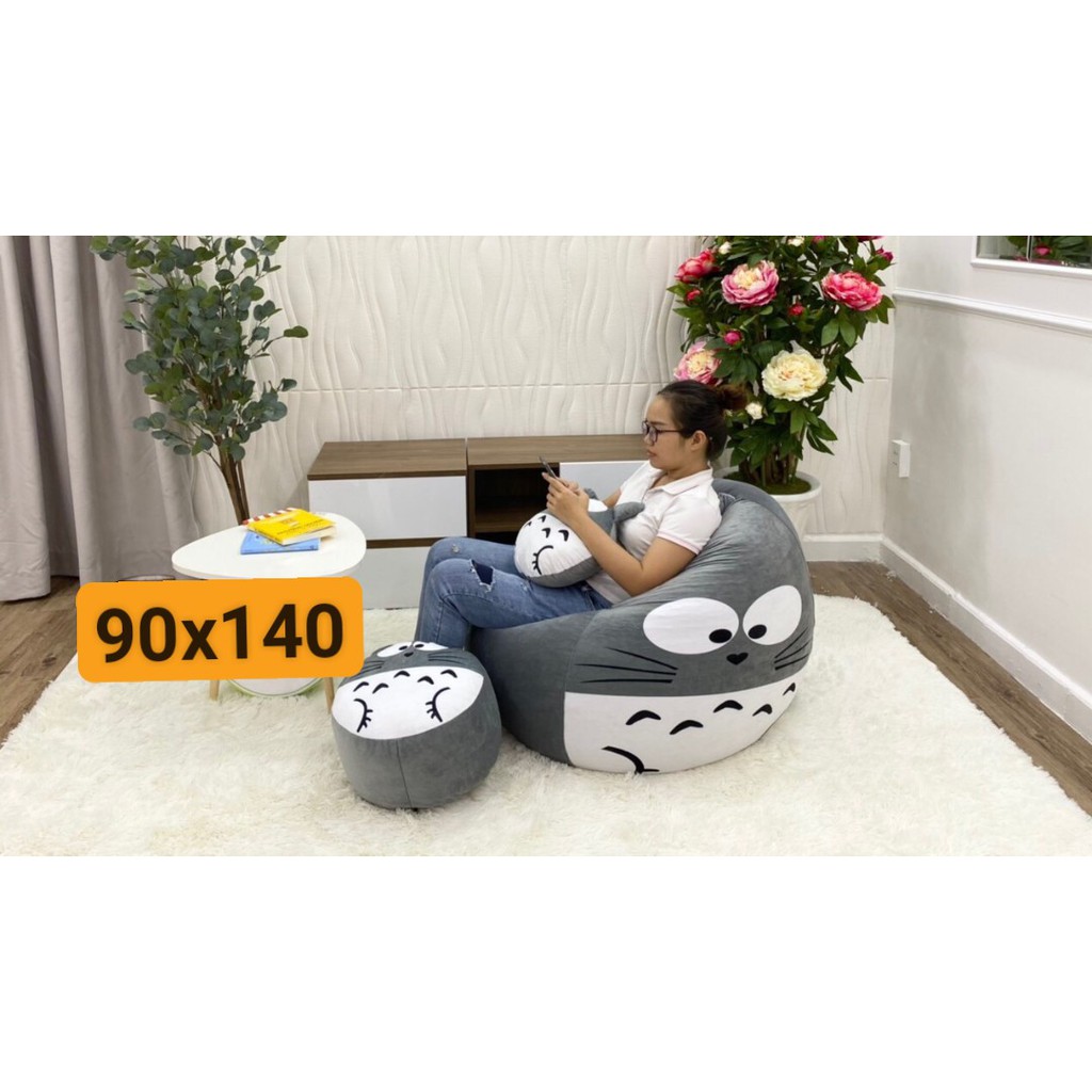 Ghế lười giọt nước hình totoro size XL 90x140cm (3 món)