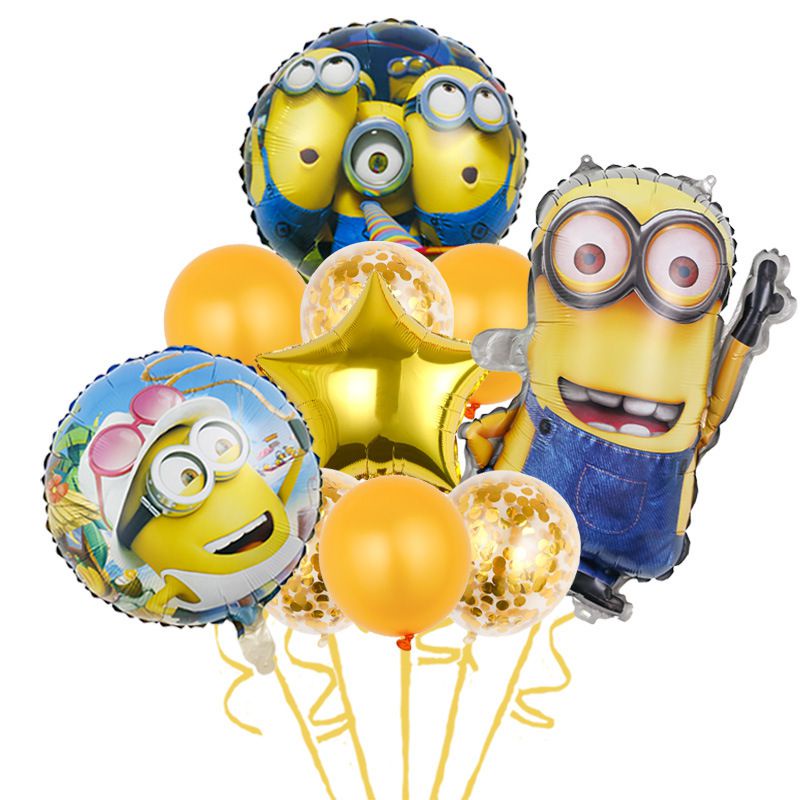 Carton Despicable Me Stuart Minion Foil Double Sided Balloon Set Party Supplies