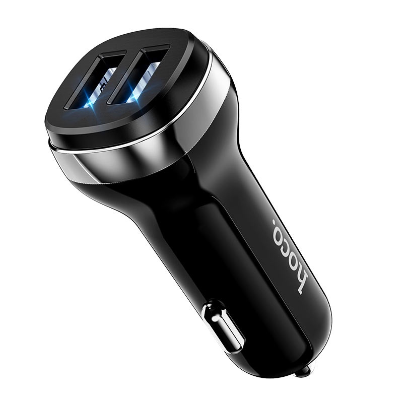 Tẩu sạc ô tô chính hãng HOCO 5V 2.4A 2 cổng usb - Cốc oto có đèn led | BigBuy360 - bigbuy360.vn