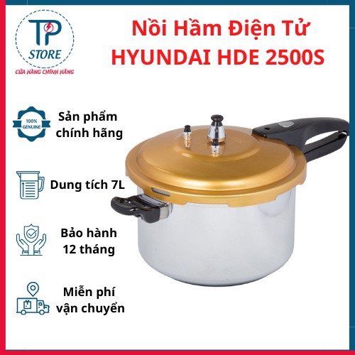 Nồi Áp Suất Cơ, Nồi Hầm Không Dùng Điện Hyundai HDE 2402G/R, Dung tích 7 Lít, Bảo hành chính hãng 12 tháng