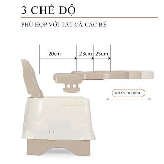 Ghế ăn dặm gấp gọn, ghế ăn dặm kèm chân sắt mặt ghế có các hốc để thức ăn tiện lợi, an toàn cho bé