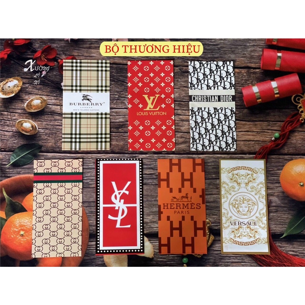 Bao Lì Xì Hàng Hiệu Siêu Sang Chảnh (Xấp 10 cái)