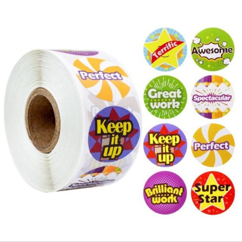 Sticker khen thưởng học sinh 500 hình/cuộn - Sticker Trang trí