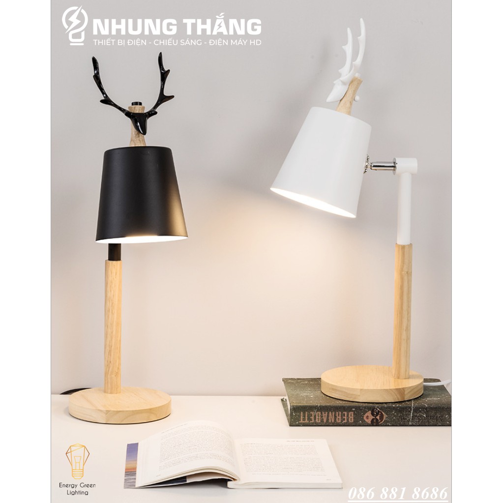 Đèn Bàn Sừng Hươu DB-3041 Kiểu Dáng Sang Trọng - 2 Màu Thanh Lịch - Đã Bao Gồm Bóng LED - Bảo Hành 12 Tháng