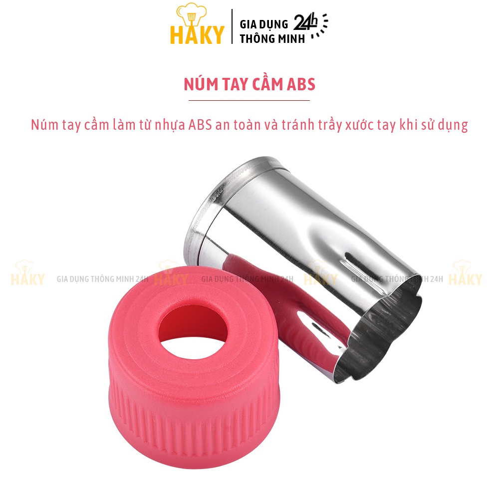 Bộ 12 khuôn cắt tạo hình rau củ quả bằng thép không gỉ cao cấp HAKY002, khuôn cắt đa năng, tiện dụng, an toàn và bền