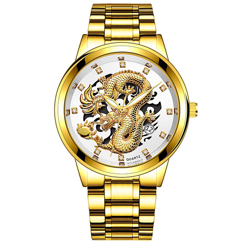 Đồng Hồ Nam CAO CẤP ROMA DRAGON - Rồng 3D Nghệ thuật – Dây thép đúc đặt cao cấp