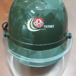 Nón bảo hiểm chính hãng công ty 19-5 mẫu mới màu xanh có kính