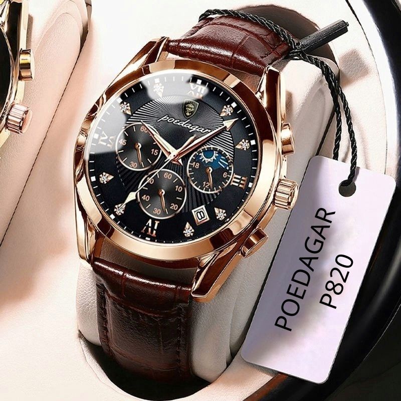 Đồng Hồ Nam Dây Da Cao Cấp HW POEDAGAR Chính Hãng Thiết Kế Sang Trọng Chống Thấm Nước HIWATCH | BigBuy360 - bigbuy360.vn