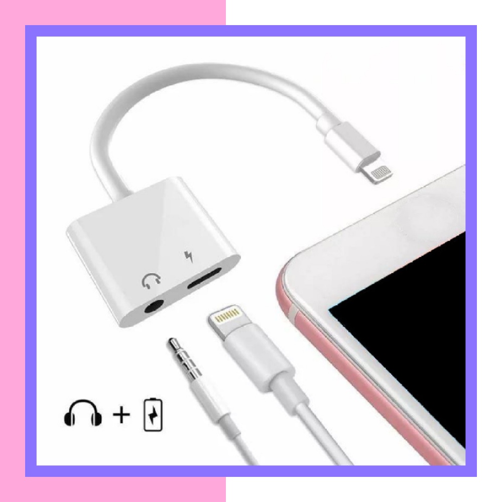 Jack chia cổng, giắc chuyển đổi vừa sạc vừa đeo tai nghe cho iPhone sử dụng IC zin -